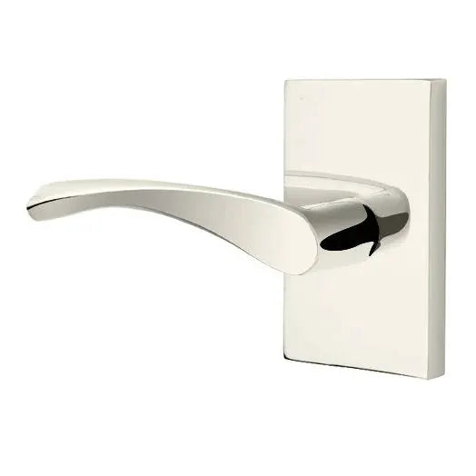 Emtek Triton Door Lever with Modern Rectangular Rose by Emtek