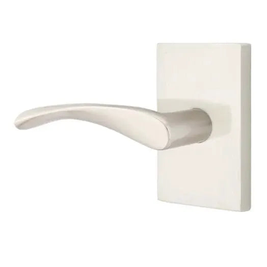 Emtek Triton Door Lever with Modern Rectangular Rose by Emtek