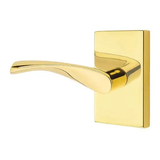 Emtek Triton Door Lever with Modern Rectangular Rose by Emtek