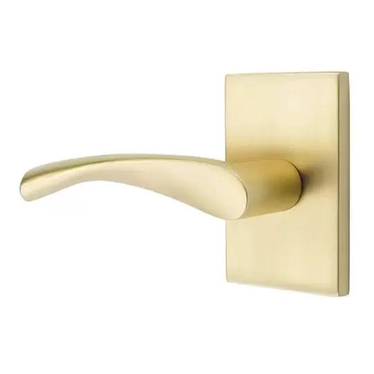 Emtek Triton Door Lever with Modern Rectangular Rose by Emtek