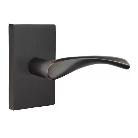 Emtek Triton Door Lever with Modern Rectangular Rose by Emtek