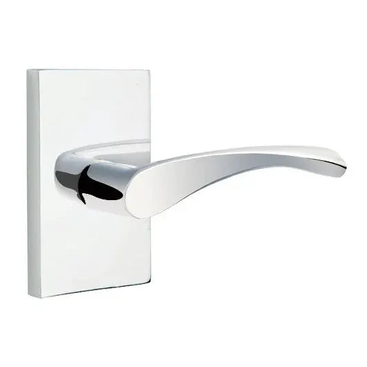 Emtek Triton Door Lever with Modern Rectangular Rose by Emtek