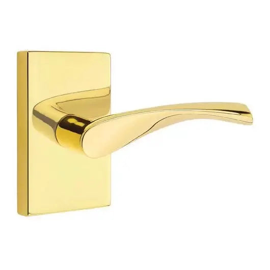 Emtek Triton Door Lever with Modern Rectangular Rose by Emtek