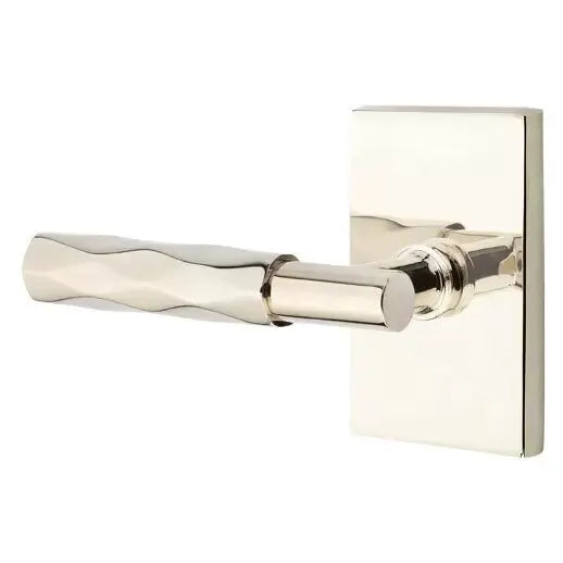 Emtek Tribeca Lever with T-Bar Stem and Modern Rectangular Rose by Emtek
