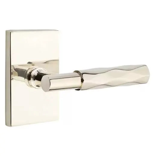 Emtek Tribeca Lever with T-Bar Stem and Modern Rectangular Rose by Emtek