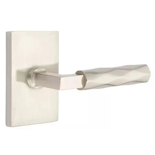Emtek Tribeca Lever with L-Square Stem and Modern Rectangular Rose by Emtek