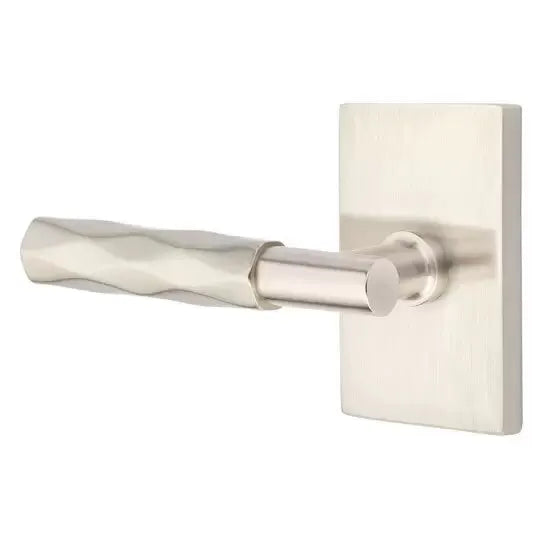 Emtek Tribeca Lever with T-Bar Stem and Modern Rectangular Rose by Emtek