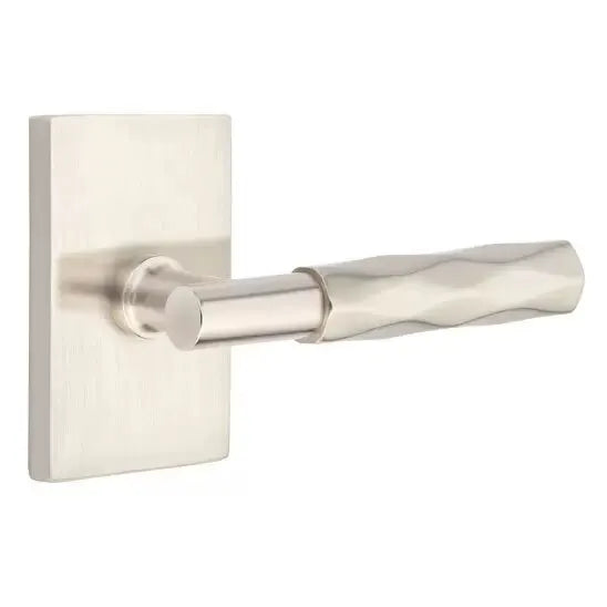 Emtek Tribeca Lever with T-Bar Stem and Modern Rectangular Rose by Emtek