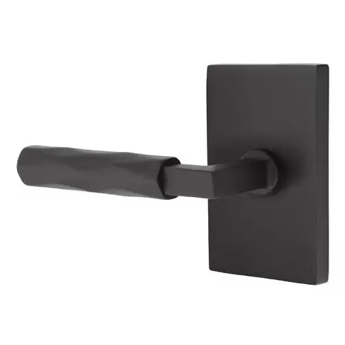 Emtek Tribeca Lever with L-Square Stem and Modern Rectangular Rose by Emtek