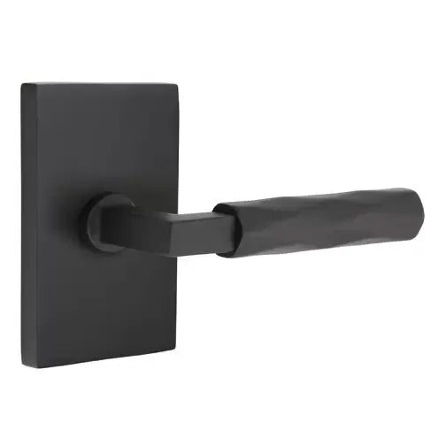 Emtek Tribeca Lever with L-Square Stem and Modern Rectangular Rose by Emtek