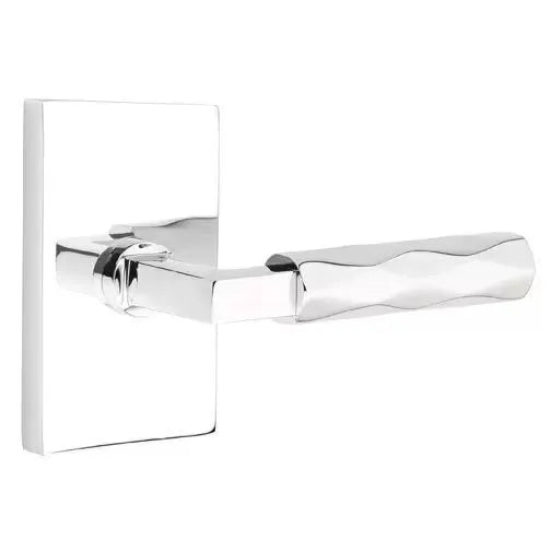 Emtek Tribeca Lever with L-Square Stem and Modern Rectangular Rose by Emtek