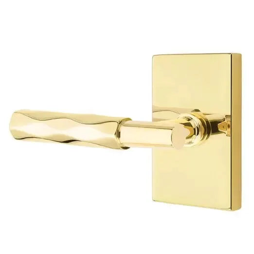 Emtek Tribeca Lever with T-Bar Stem and Modern Rectangular Rose by Emtek