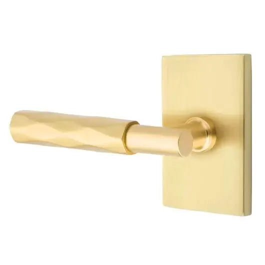 Emtek Tribeca Lever with T-Bar Stem and Modern Rectangular Rose by Emtek