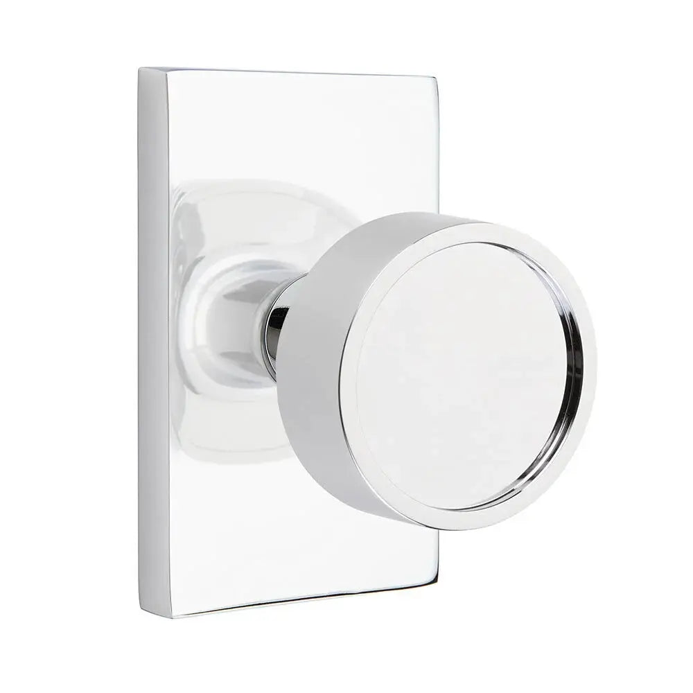 Emtek Verve Door Knob with Modern Rectangular Rose by Emtek