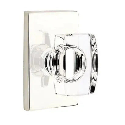 Emtek Windsor Door Knob with Modern Rectangular Rose by Emtek