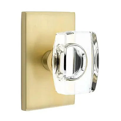 Emtek Windsor Door Knob with Modern Rectangular Rose by Emtek