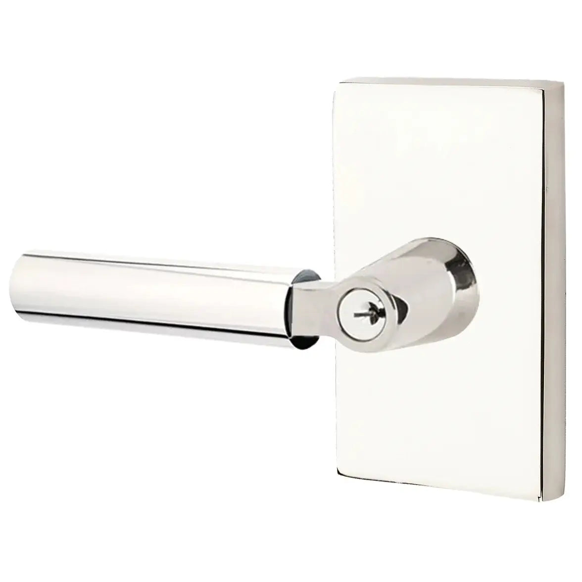 Emtek Hercules Door Lever with Modern Rectangular Rose by Emtek