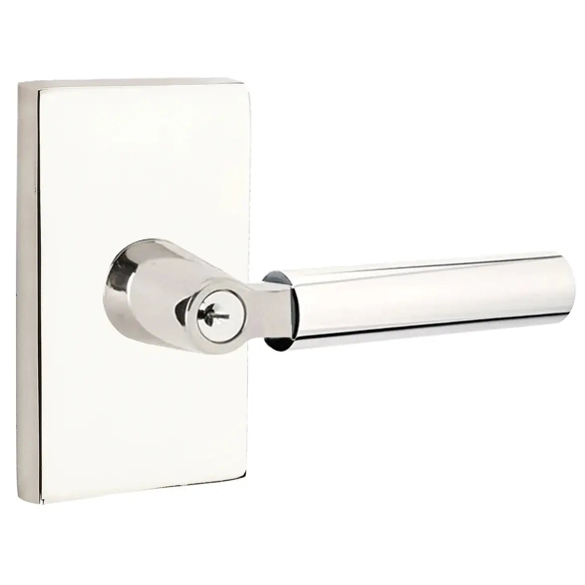 Emtek Hercules Door Lever with Modern Rectangular Rose by Emtek