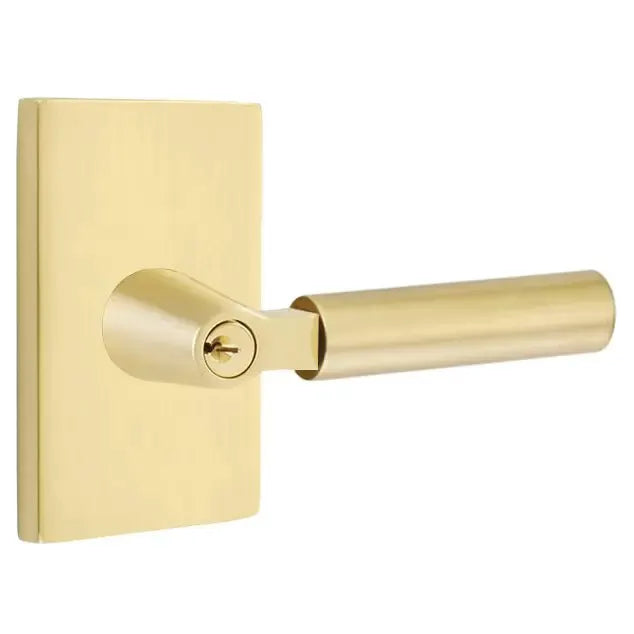 Emtek Hercules Door Lever with Modern Rectangular Rose by Emtek