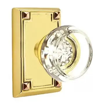 Emtek Georgetown Door Knob with Arts and Crafts Rectangular Rose by Emtek