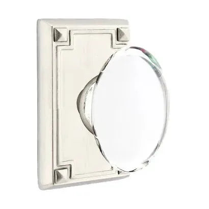 Emtek Hampton Door Knob with Arts and Crafts Rectangular Rose by Emtek