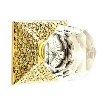 Emtek Diamond Door Knob with Hammered Rose by Emtek