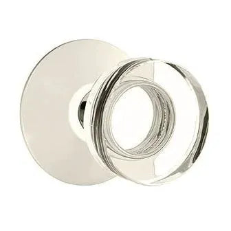 Emtek Modern Disc Glass Door Knob with Modern Rose by Emtek