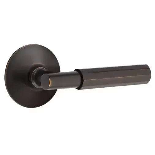 Emtek Faceted Lever with T-Bar Stem and Modern Rose by Emtek