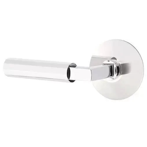 Emtek Faceted Lever with L-Square Stem and Modern Rose by Emtek