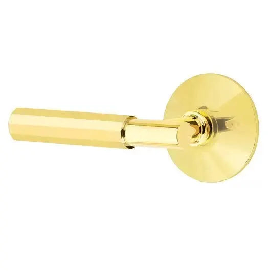 Emtek Faceted Lever with T-Bar Stem and Modern Rose by Emtek