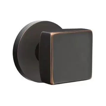 Emtek Square Door Knob with Disk Rose by Emtek