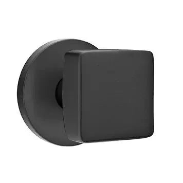 Emtek Square Door Knob with Disk Rose by Emtek