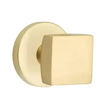 Emtek Square Door Knob with Disk Rose by Emtek