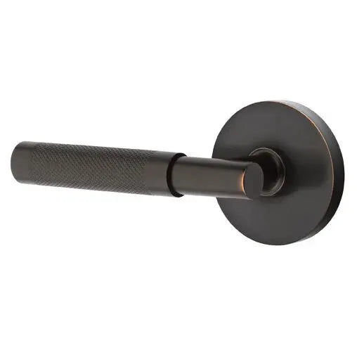 Emtek Knurled Lever with T-Bar Stem and Disk Rose by Emtek