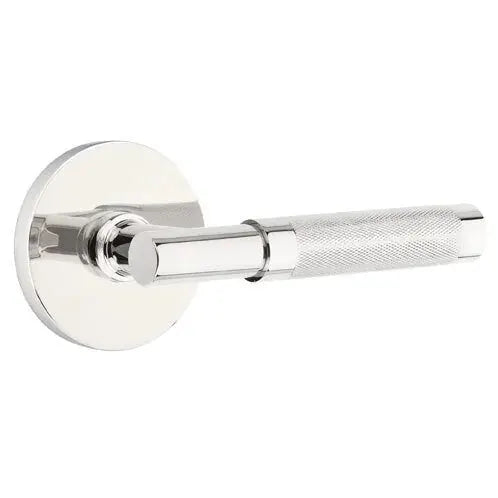 Emtek Knurled Lever with T-Bar Stem and Disk Rose by Emtek