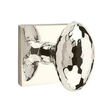 Emtek Hammered Egg Door Knob and Square Rose by Emtek