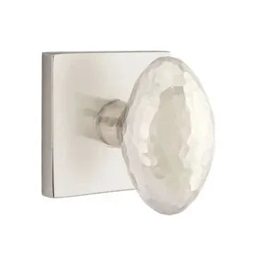 Emtek Hammered Egg Door Knob and Square Rose by Emtek