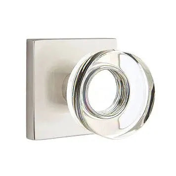 Emtek Modern Disc Glass Door Knob with Square Rose by Emtek