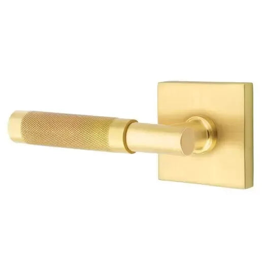 Emtek Knurled Lever with T-Bar Stem and Square Rose by Emtek