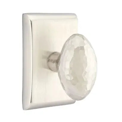 Emtek Hammered Egg Door Knob with Neos Rose by Emtek