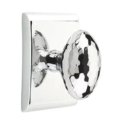 Emtek Hammered Egg Door Knob with Neos Rose by Emtek