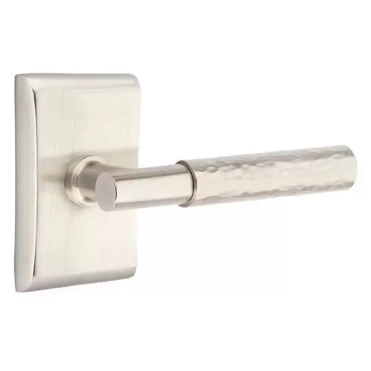 Emtek Hammered Lever with T-Bar Stem and Neos Rose by Emtek