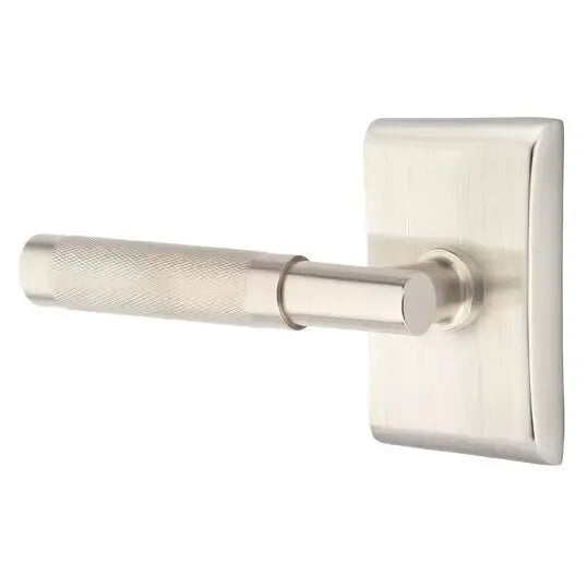Emtek Knurled Lever with T-Bar Stem and Neos Rose by Emtek