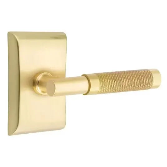 Emtek Knurled Lever with T-Bar Stem and Neos Rose by Emtek
