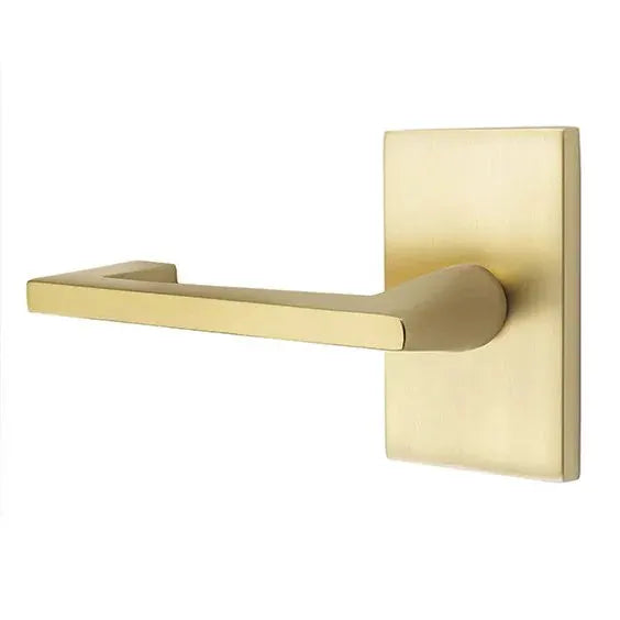 Emtek Argos Door Lever with Modern Rectangular Rose by Emtek