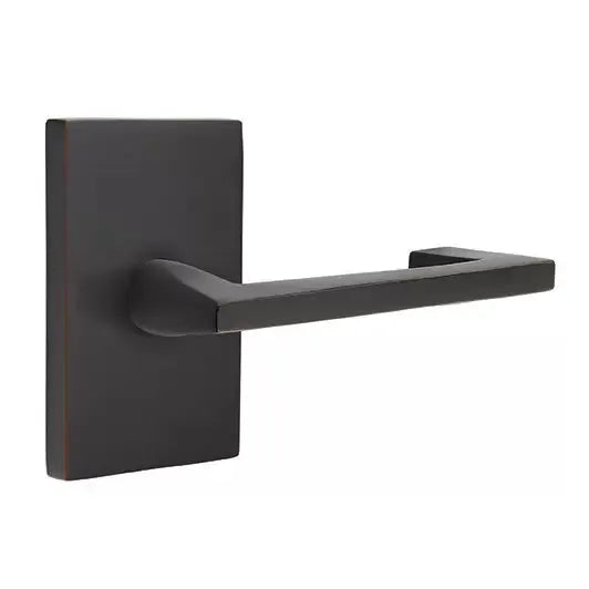 Emtek Argos Door Lever with Modern Rectangular Rose by Emtek