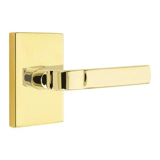 Emtek Aston Lever with Modern Rectangular Rose by Emtek