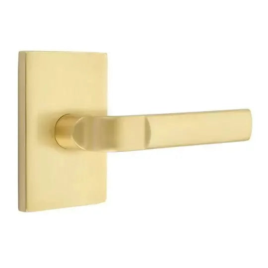 Emtek Aston Lever with Modern Rectangular Rose by Emtek