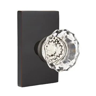 Emtek Astoria Door Knob with Modern Rectangular Rose by Emtek