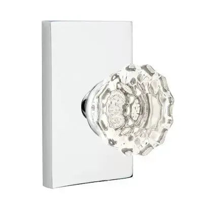 Emtek Astoria Door Knob with Modern Rectangular Rose by Emtek